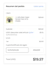 SUPERSAVE05 coupon verification screenshot
