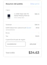 SAVE05NOW coupon verification screenshot