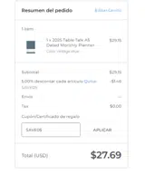 SAVE05 coupon verification screenshot