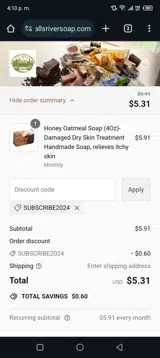 SUBSCRIBE2024 coupon verification screenshot
