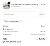 ALEXANDERGUARDI coupon verification screenshot