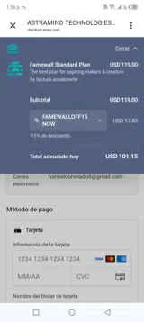Famewall coupon verification screenshot