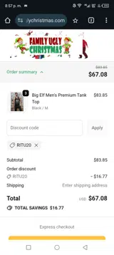 RITU20 coupon verification screenshot