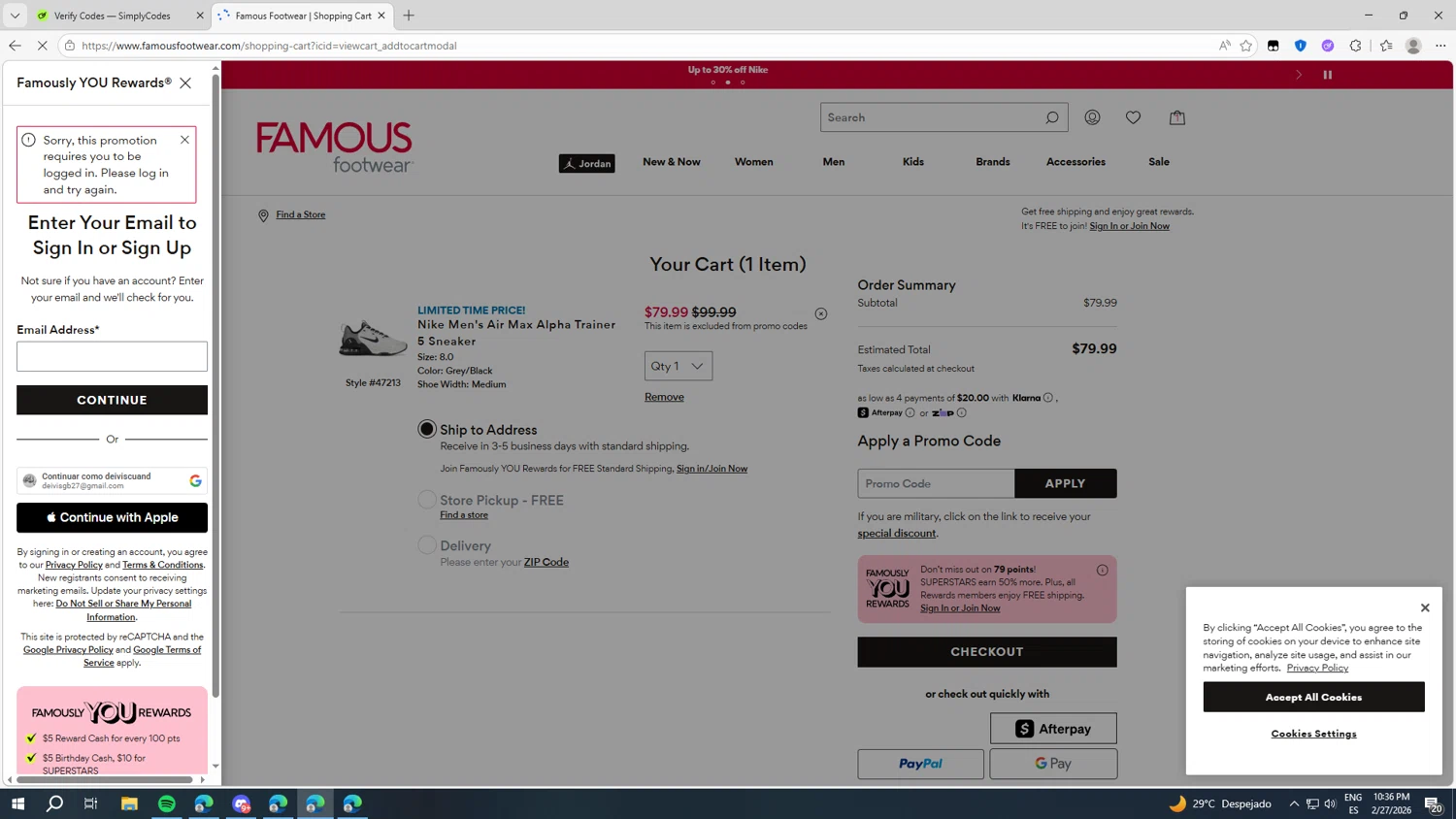 famous footwear nike coupon