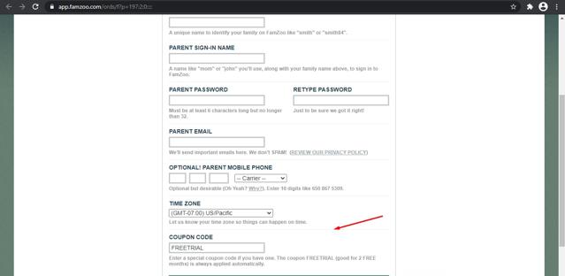 FamZoo checkout page showing FamZoo coupon code box | Screenshot taken by SimplyCodes community member on Mar 20, 2022