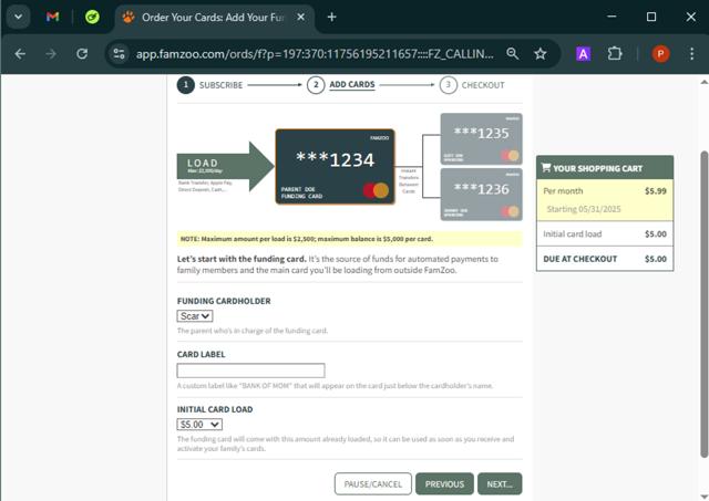 FamZoo checkout page showing FamZoo coupon code box | Screenshot taken by SimplyCodes community member on Mar 31, 2025