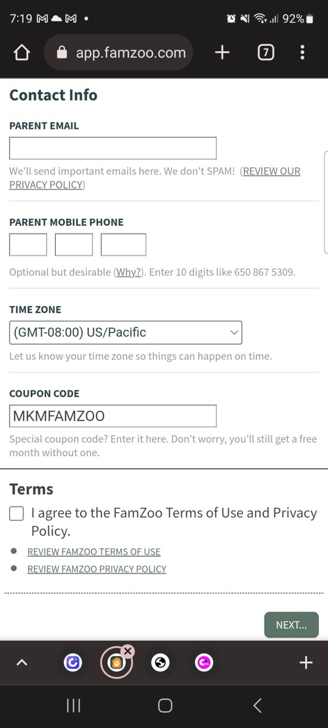 FamZoo checkout page showing FamZoo coupon code box | Screenshot taken by SimplyCodes community member on Mar 3, 2023