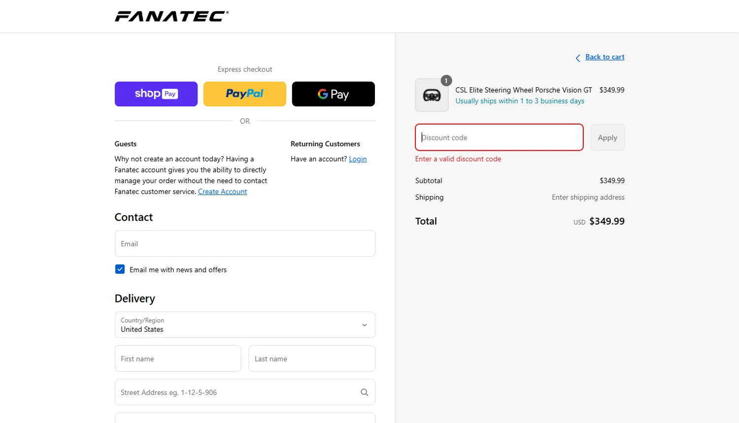 Fanatec discount code screenshot showing code RACING25 applied at Fanatec checkout page. Uploaded by SimplyCodes community member ShieldScout6572 on Aug 19, 2025
