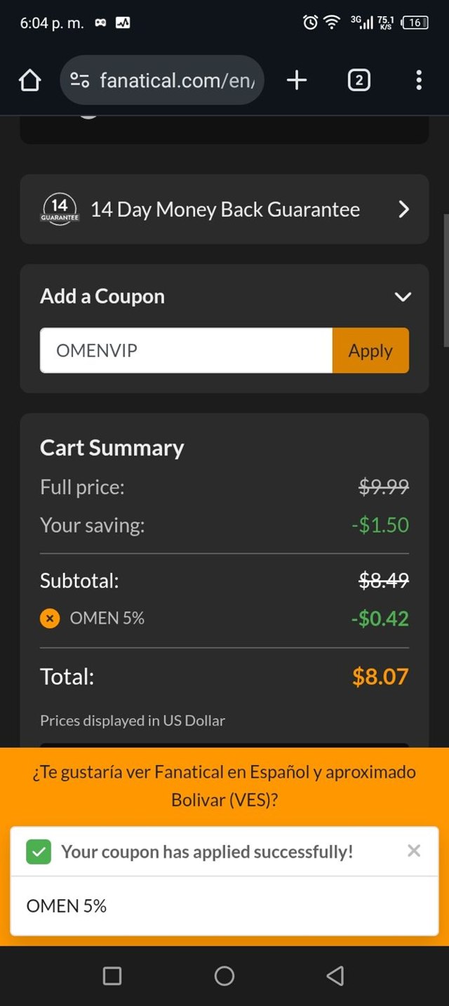 Fanatical checkout page showing Fanatical promo code box | Screenshot taken by SimplyCodes community member on Aug 13, 2025