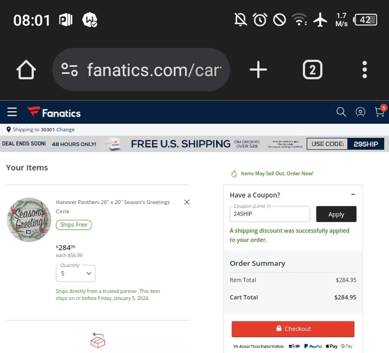 50% Off + 70% Sale Fanatics Coupon - January 2024