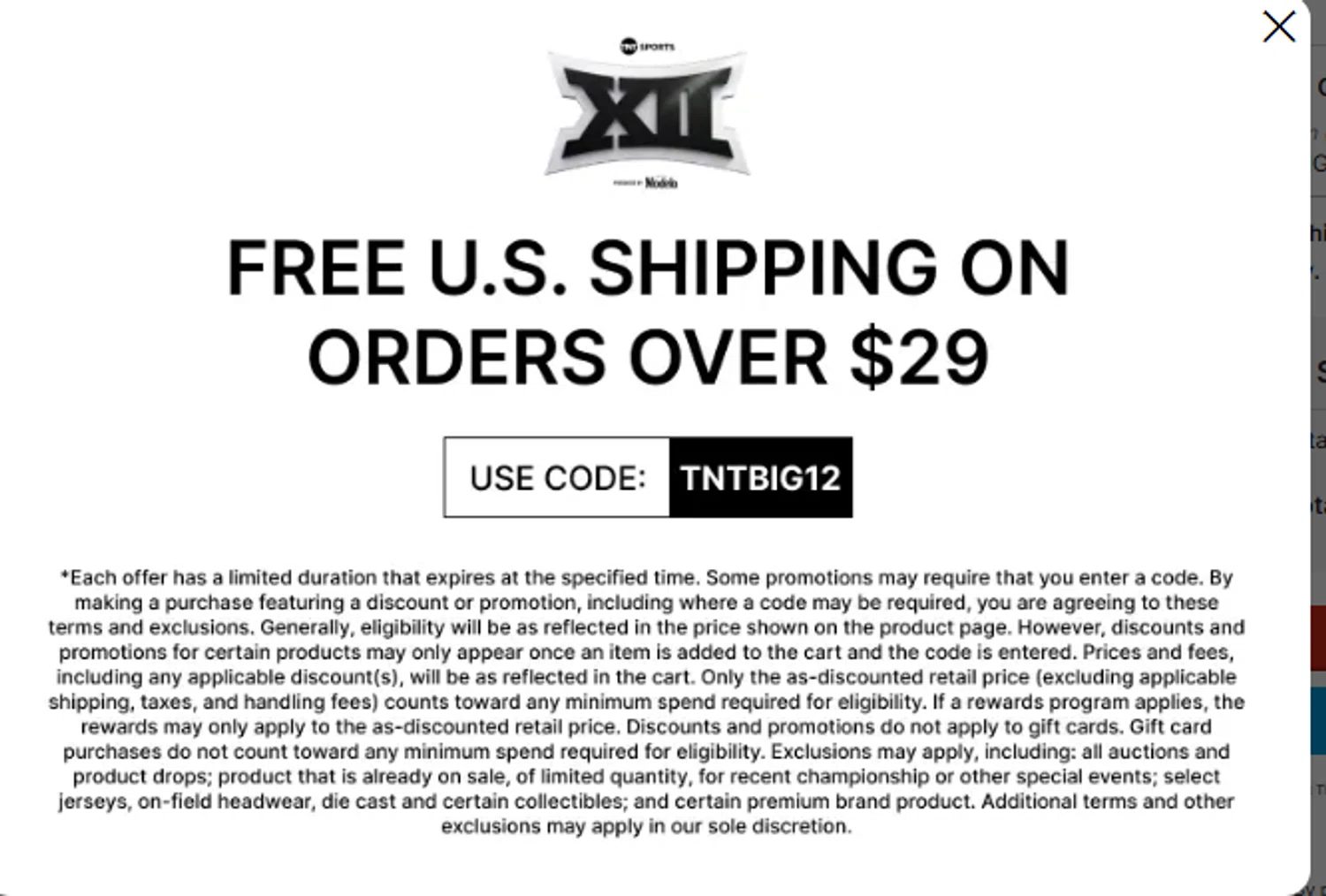 Fanatics promo code screenshot showing code TNTBIG12 applied at Fanatics checkout page. Uploaded by SimplyCodes community member Dulce__ on Aug 28, 2025