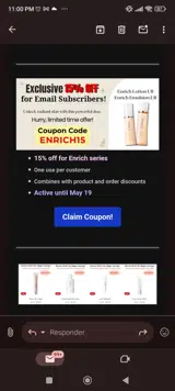 Enrich15 coupon verification screenshot