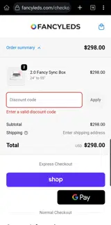 Fancyleds coupon verification screenshot