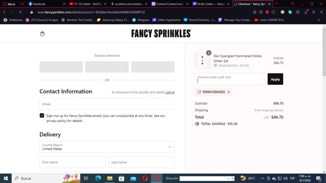 Fancy Sprinkles checkout page showing Fancy Sprinkles promo code box | Screenshot taken by SimplyCodes community member on Jan 9, 2024