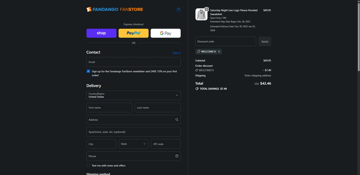 Fandango Promo Codes - 15% Off (5 Verified) Jan 2026