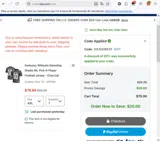 Fan OutFitters coupon verification screenshot