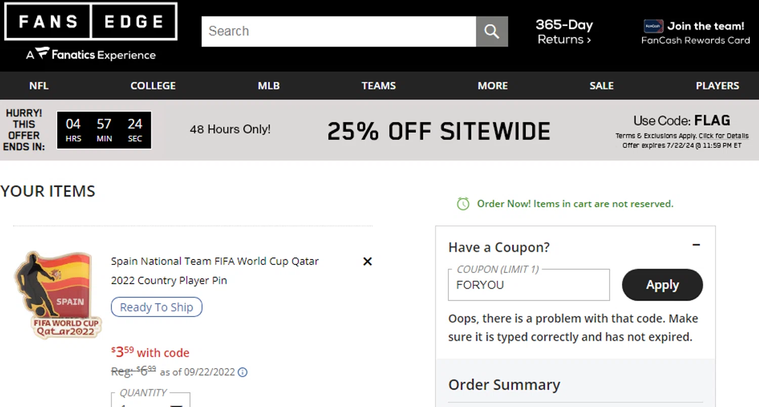 FansEdge Promo Codes 25 Off August 2024