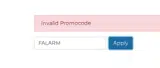 FALARM coupon verification screenshot