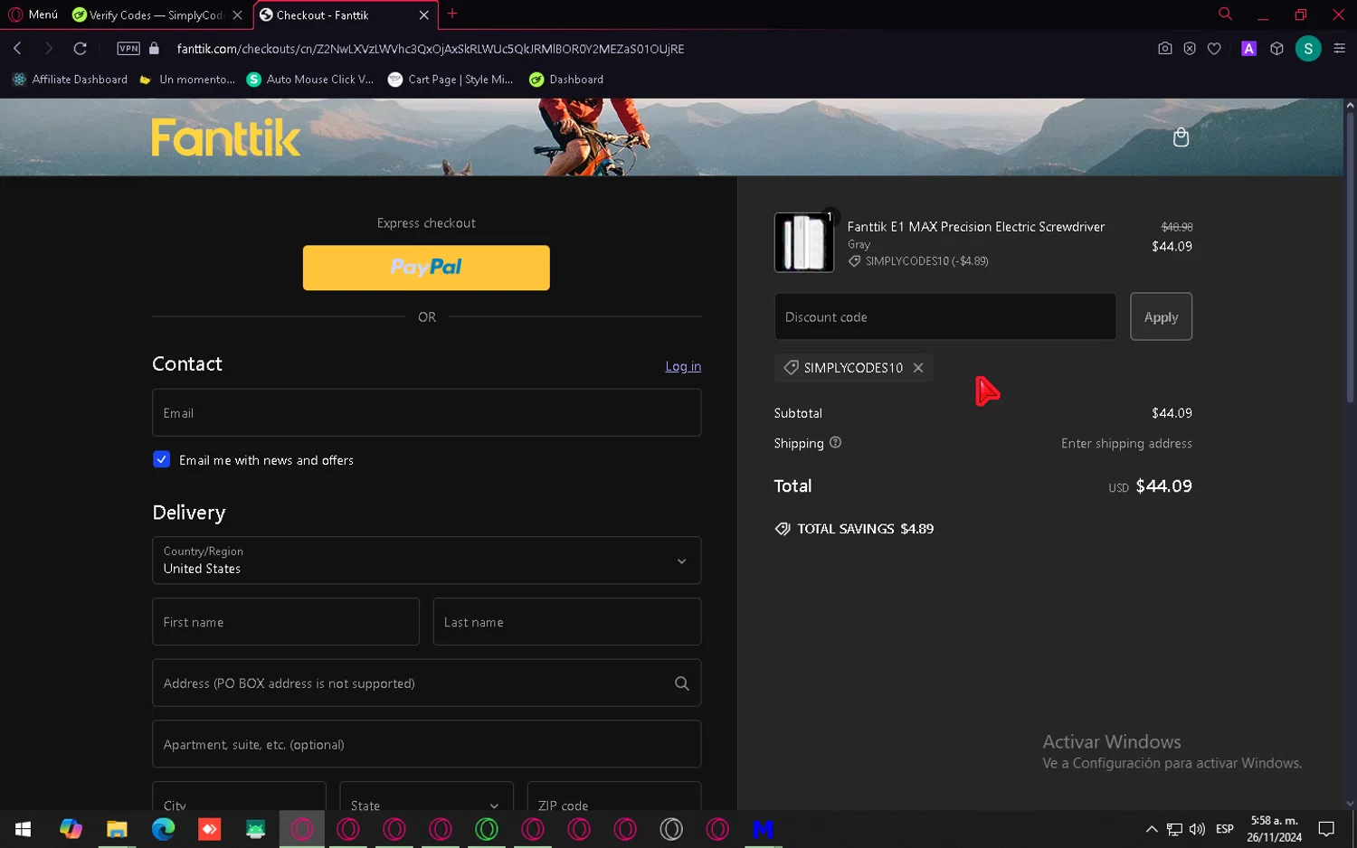 where to use Fanttik promo code box