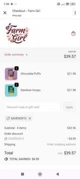 SAVENOX10 coupon verification screenshot