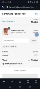 Hollyjuly coupon verification screenshot