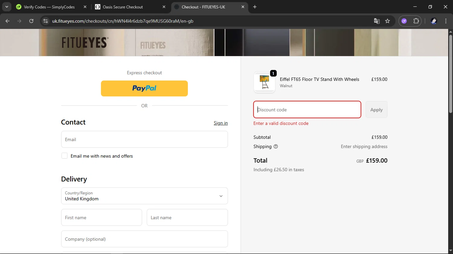 Farmina discount code screenshot showing code VONSOLDIAGOGSDS applied at Farmina checkout page. Uploaded by SimplyCodes community member TokenElite6436 on Oct 31, 2025