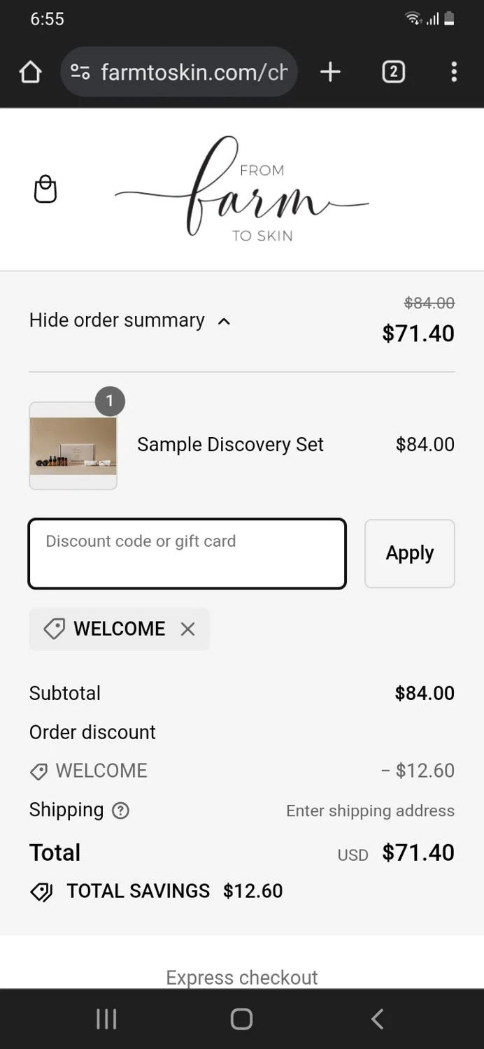 how to use Farm to Skin coupons