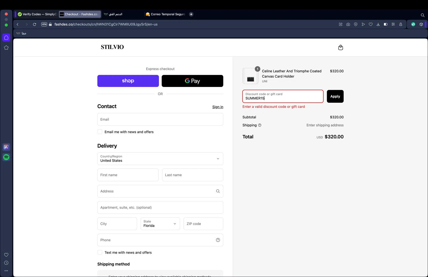 Fashdes coupon code screenshot showing code SUMMER15 applied at Fashdes checkout page. Uploaded by SimplyCodes community member DiscountSleuth2229 on Sep 15, 2025