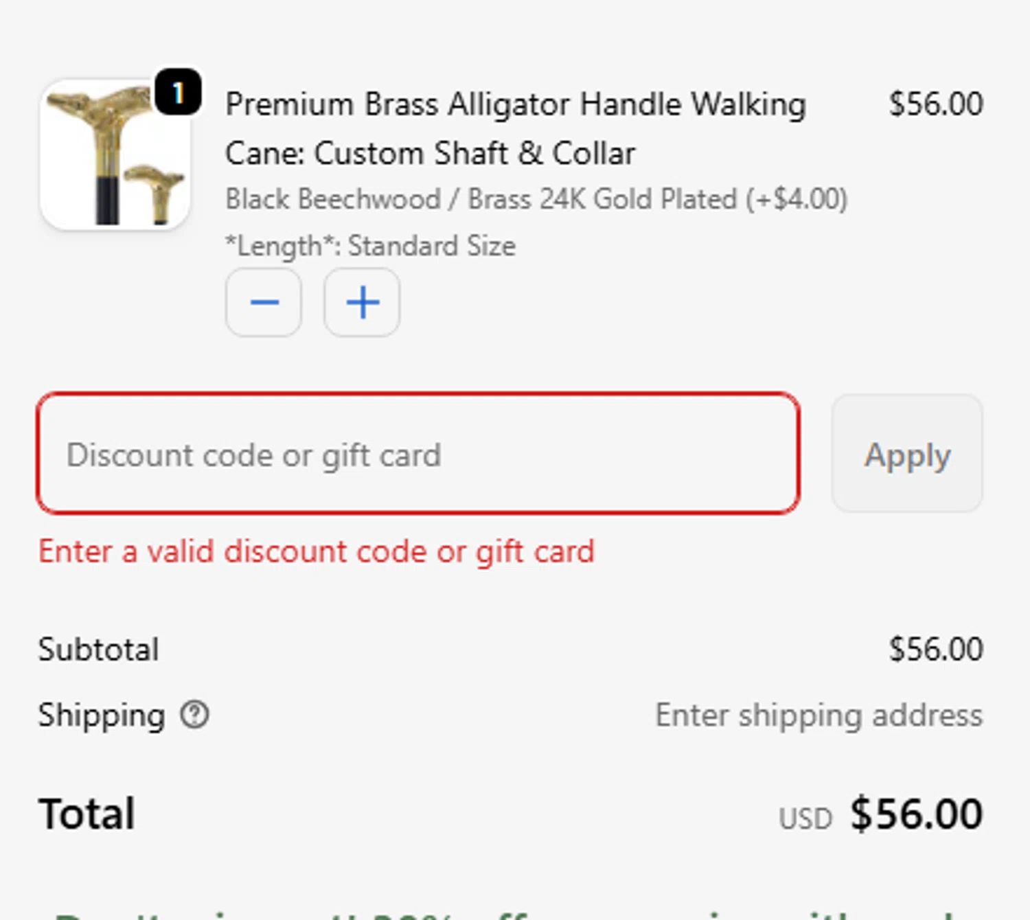 Fashionable Canes coupon code screenshot showing code GLOW applied at Fashionable Canes checkout page. Uploaded by SimplyCodes community member MARIO12 on Jan 3, 2026