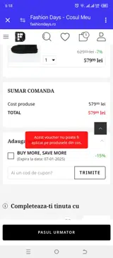 SAVE15 coupon verification screenshot