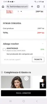 Anastasia20 coupon verification screenshot