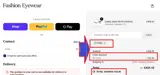 Fashion Eyewear coupon verification screenshot