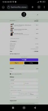 Fashion Fitz coupon verification screenshot