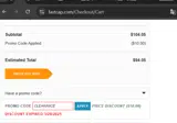 CLEARANCE coupon verification screenshot