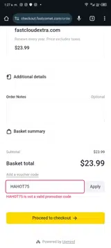 HAHOT75 coupon verification screenshot