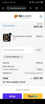 BOSTONBREAKZ coupon verification screenshot