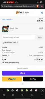 REDDYSETEAT10 coupon verification screenshot