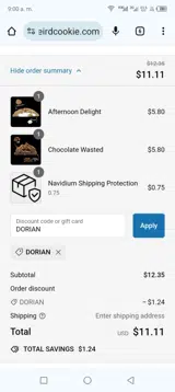 DORIAN coupon verification screenshot
