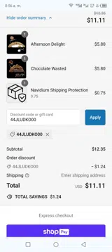 44JLUDKO00 coupon verification screenshot