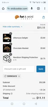 SWIMHACK coupon verification screenshot