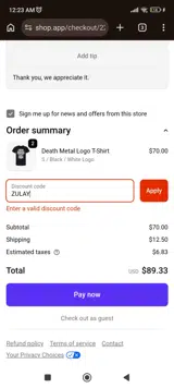 ZULAY coupon verification screenshot