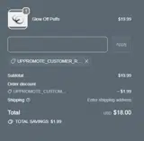 UPPROMOTE_CUSTOMER_REFERRAL coupon verification screenshot