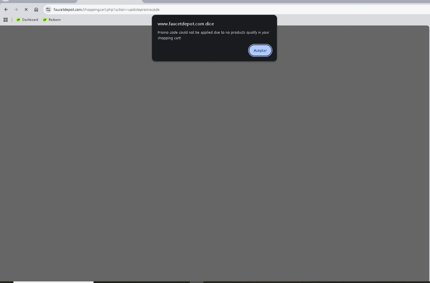 Faucet Depot checkout page showing Faucet Depot promo code box | Screenshot taken by SimplyCodes community member on Dec 9, 2025