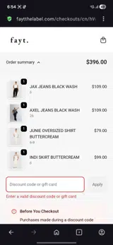 FAYT The Label coupon verification screenshot