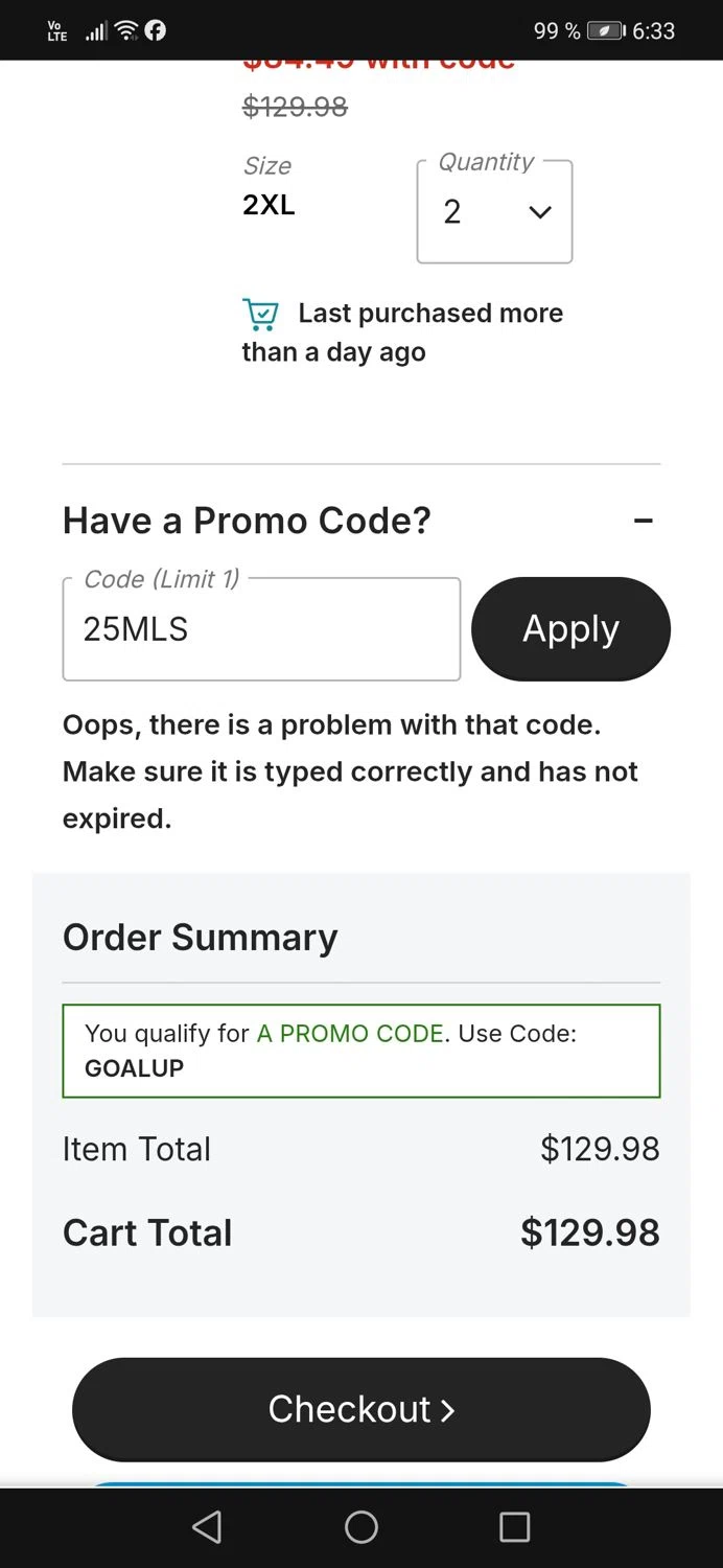 FC Cincinnati promo code screenshot showing code 25mls applied at FC Cincinnati checkout page. Uploaded by SimplyCodes community member yasmiragonzalez on Dec 14, 2025