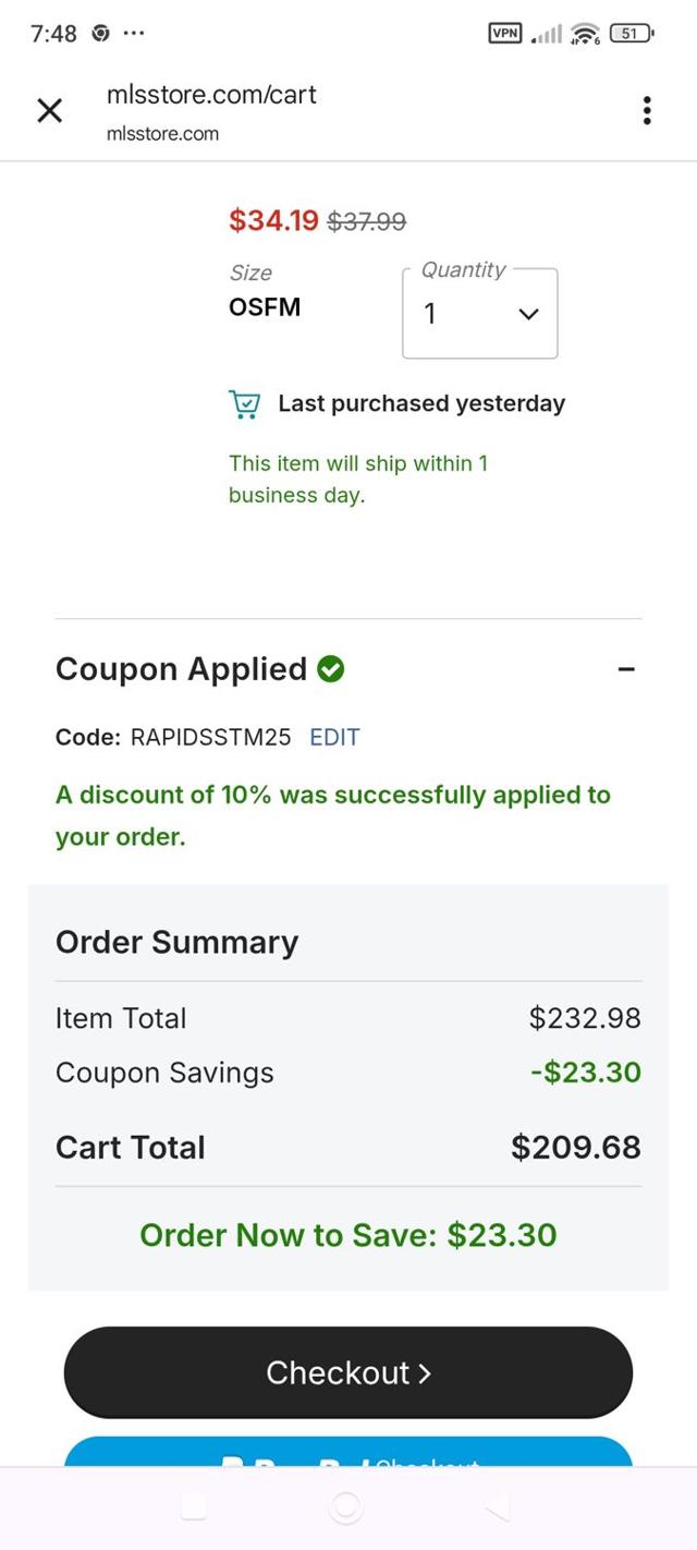 FC Dallas checkout page showing FC Dallas promo code box | Screenshot taken by SimplyCodes community member on Sep 11, 2025