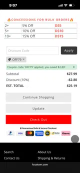 OFF79 coupon verification screenshot