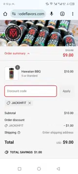 Jackihfit coupon verification screenshot