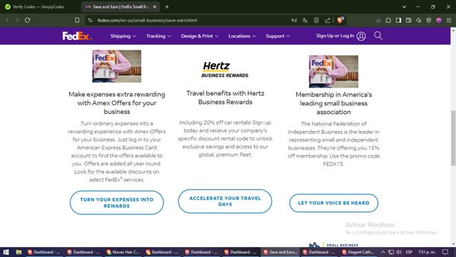 FedEx checkout page showing FedEx promo code box | Screenshot taken by SimplyCodes community member on Mar 7, 2025