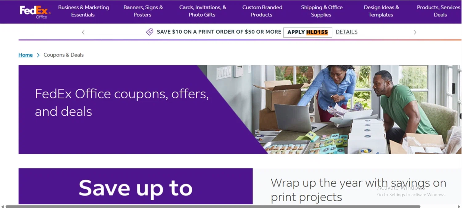 FedEx promo code screenshot showing code HLD155 applied at FedEx checkout page. Uploaded by SimplyCodes community member HoneyJean on Dec 26, 2025